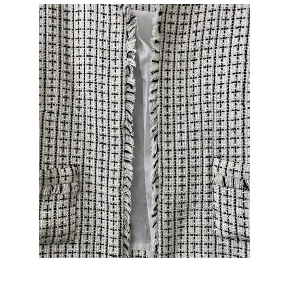 Love & Liberty Tweed Style Light White and Black Squares Details Jacket M - Picture 4 of 4